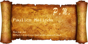 Paulics Melinda névjegykártya